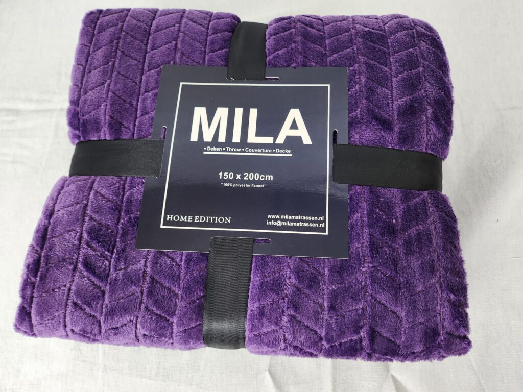 Luxe Fleece Plaid deken -Paars Zigzagpatroon